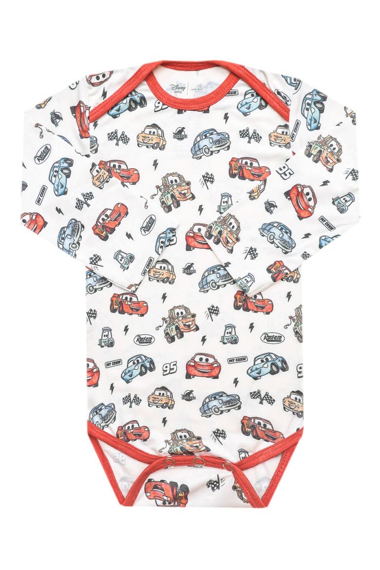 Disney Pixar Cars Print Long Sleeve Bodysuit, Main, color, PIXAR CARS
