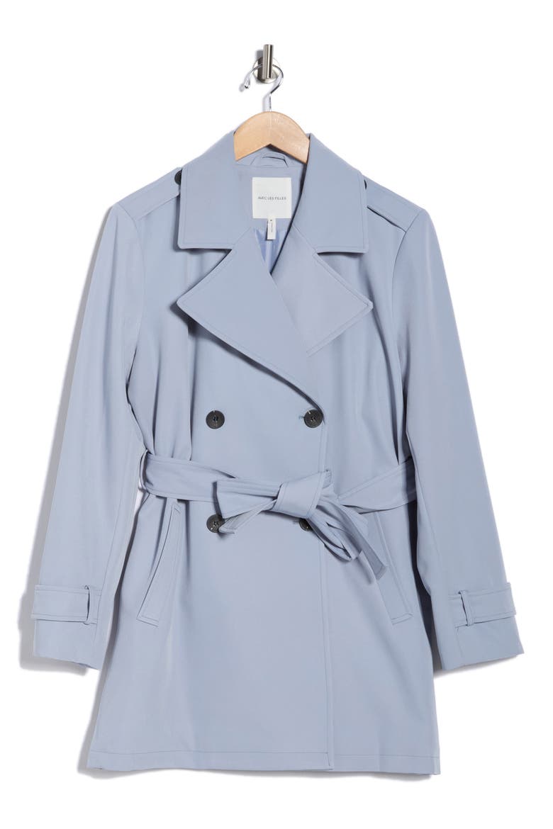 Double Breasted Trench Coat, Alternate, color, ROBIN