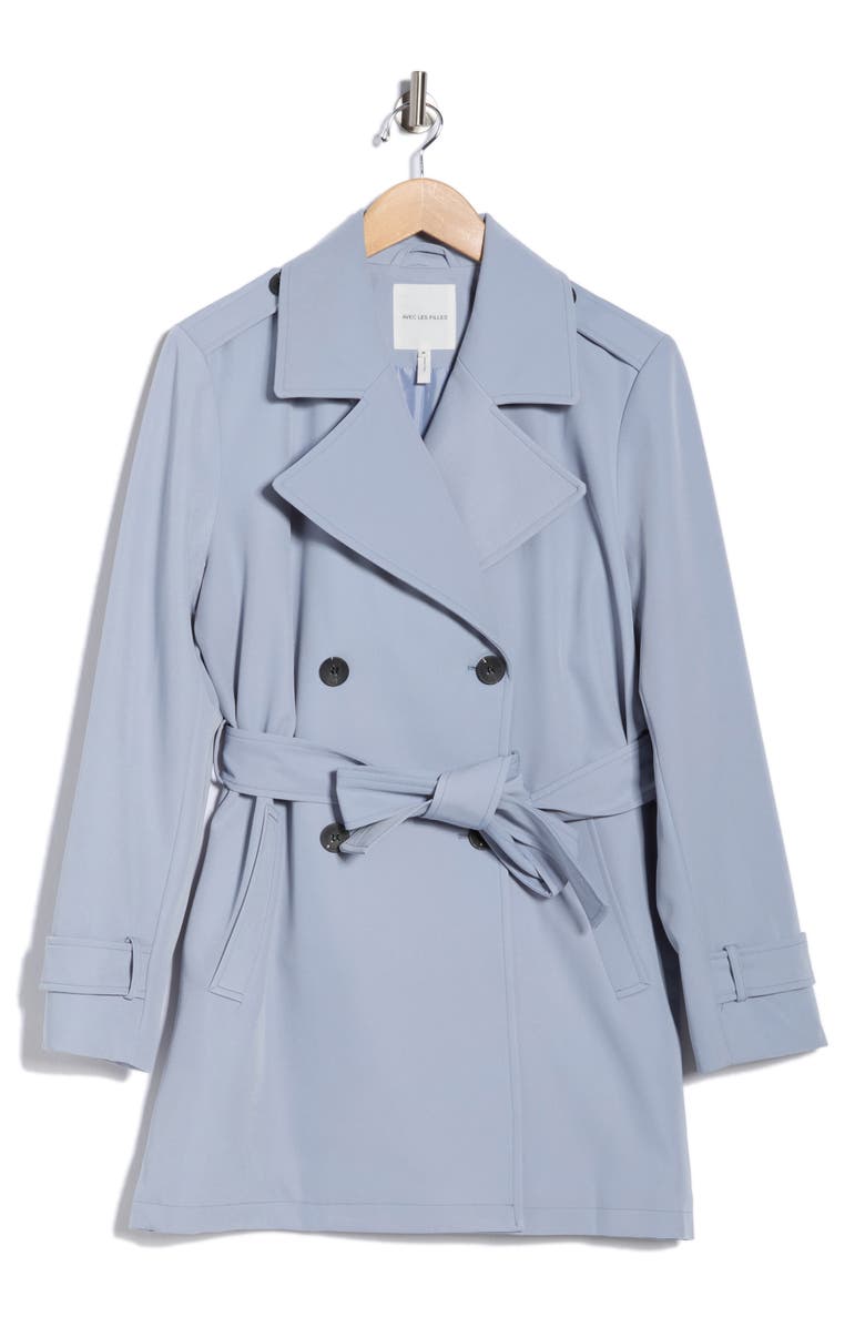 Avec Les Filles Double Breasted Trench Coat, Main, color, Robin