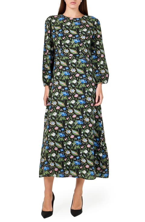 Puff Sleeve Midi Dress
