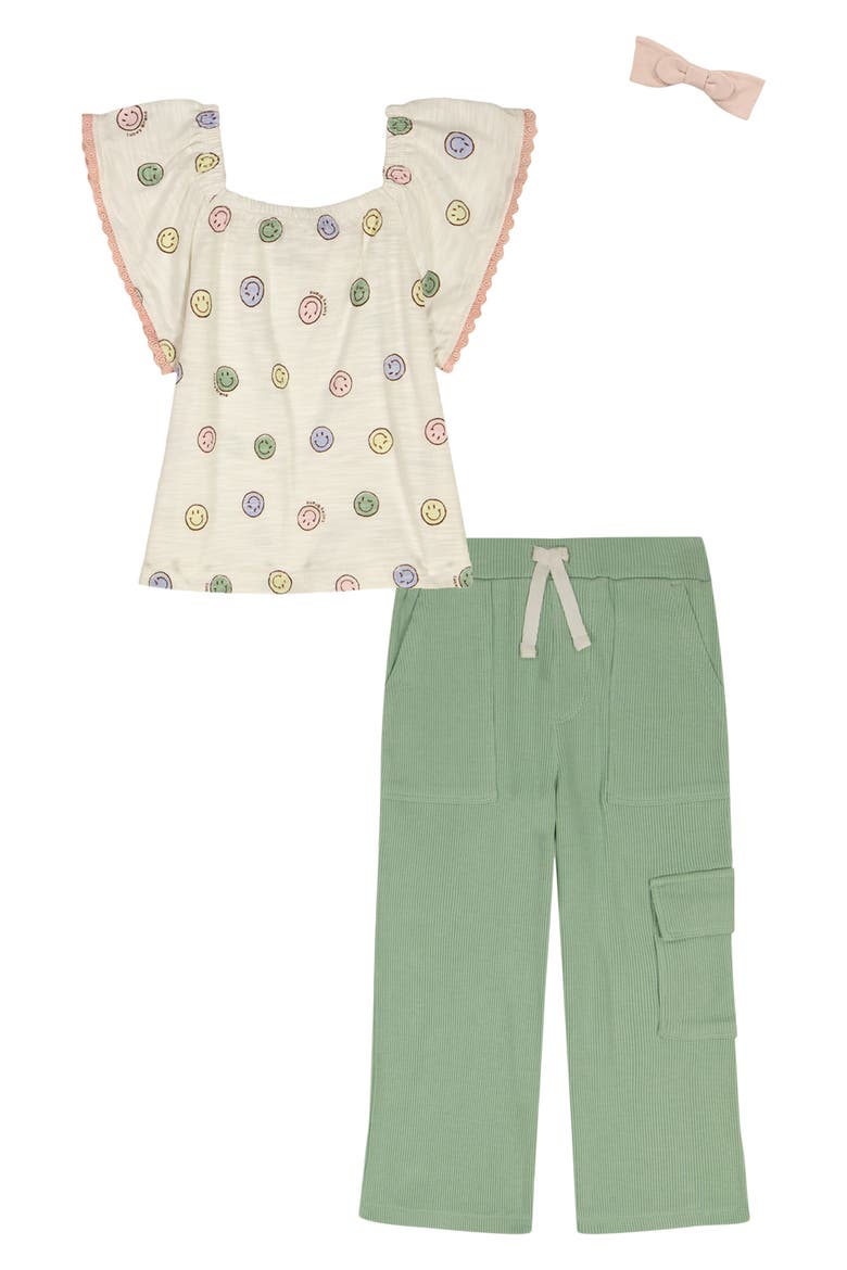 Kids' 3-Piece Tunic & Rib Pants Set, Main, color, GREEN MULTI