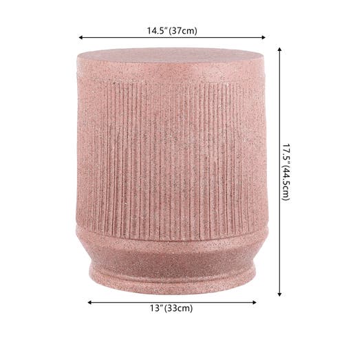 Jonathan Y Kline 17.5" Mid-century Modern Brutalist Indoor/outdoor Accent Table In Pink Terrazzo