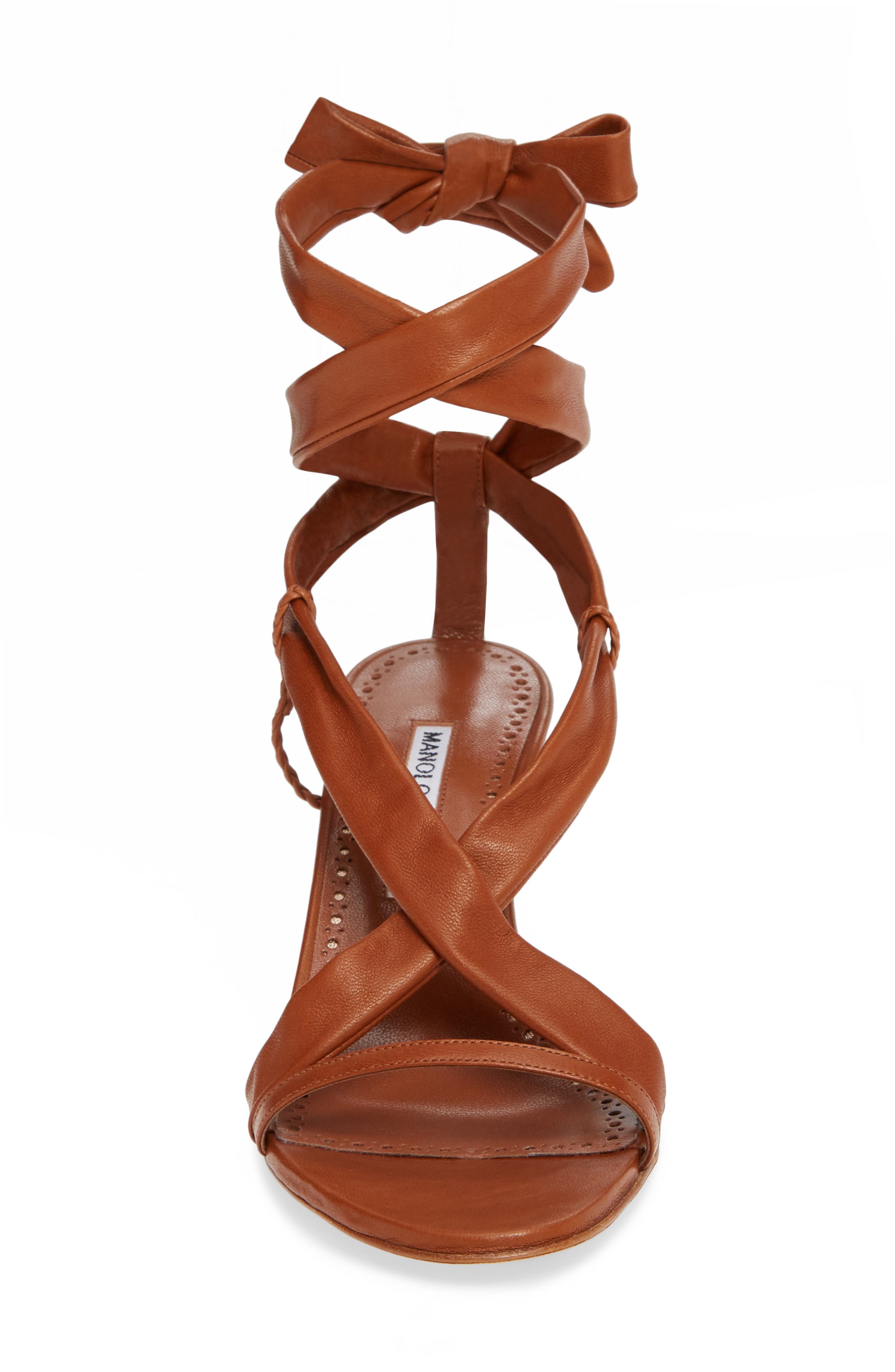 Manolo Blahnik Tor Ankle Wrap Sandal, Alternate, color, 