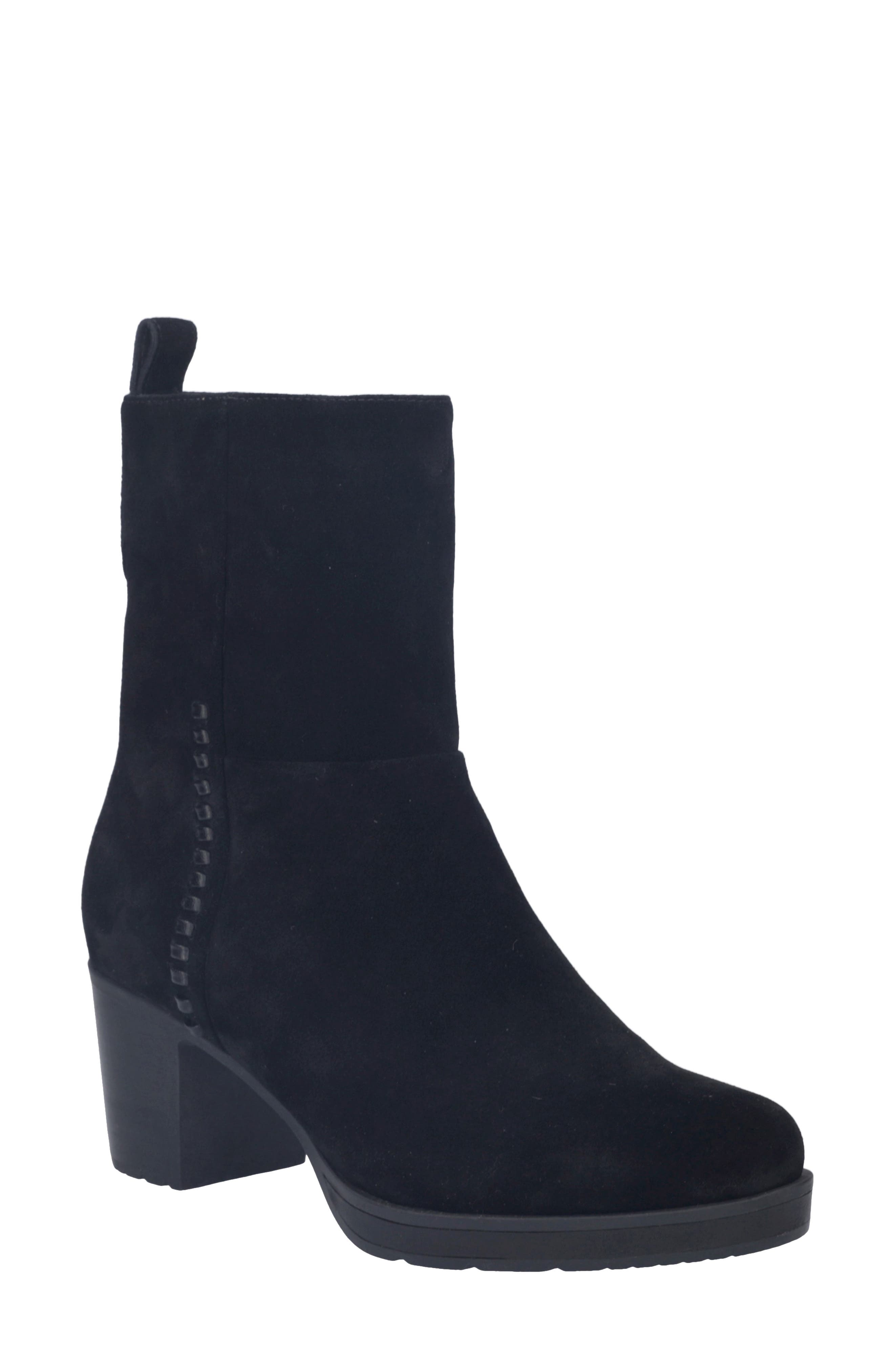 Gloria 10 Leather Bootie, Main, color, BLACK