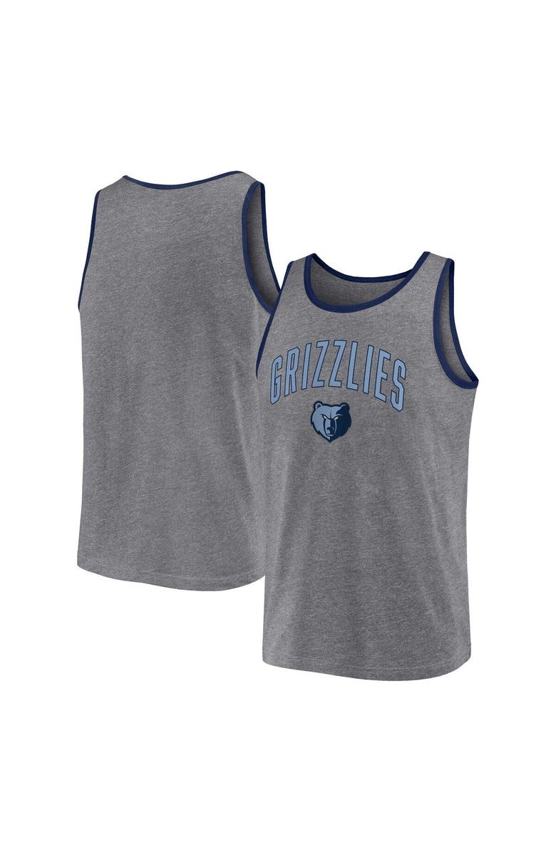 FANATICS Men's Fanatics Branded Heather Gray Memphis Grizzlies Primary Logo Tank Top, Main, color, 