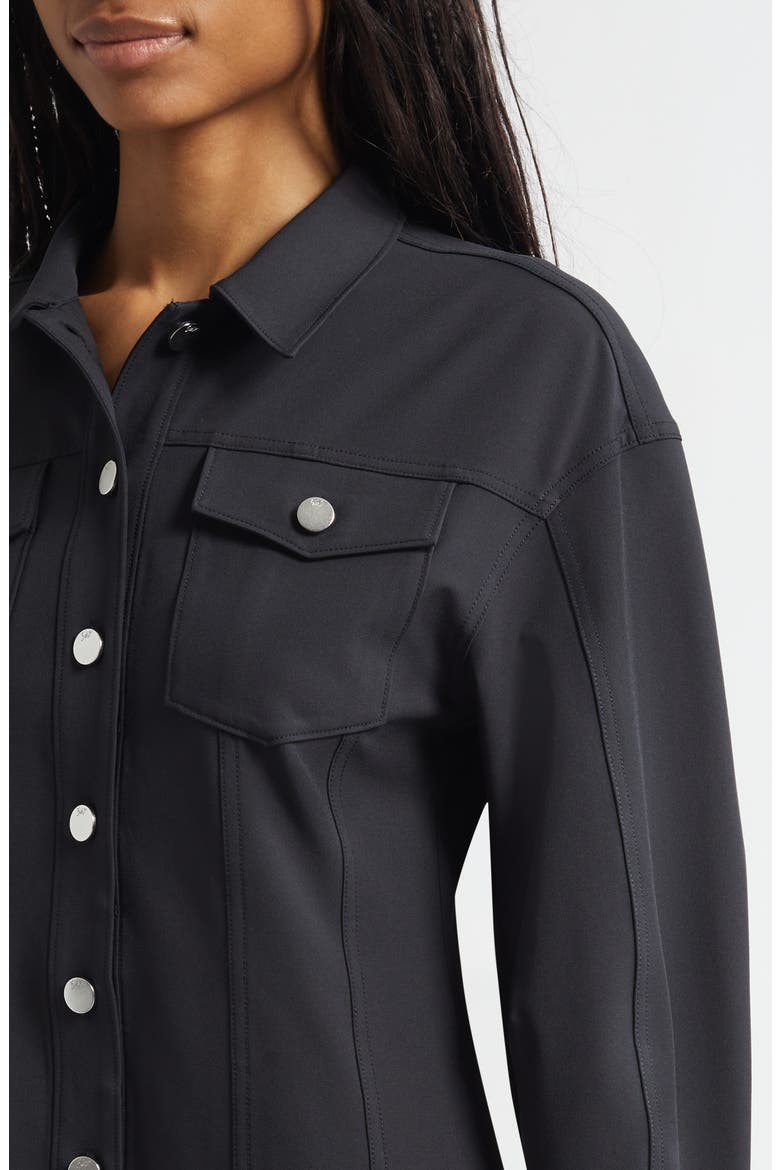Nolwenn Long Sleeve Mini Shirtdress, Alternate, color, BLACK