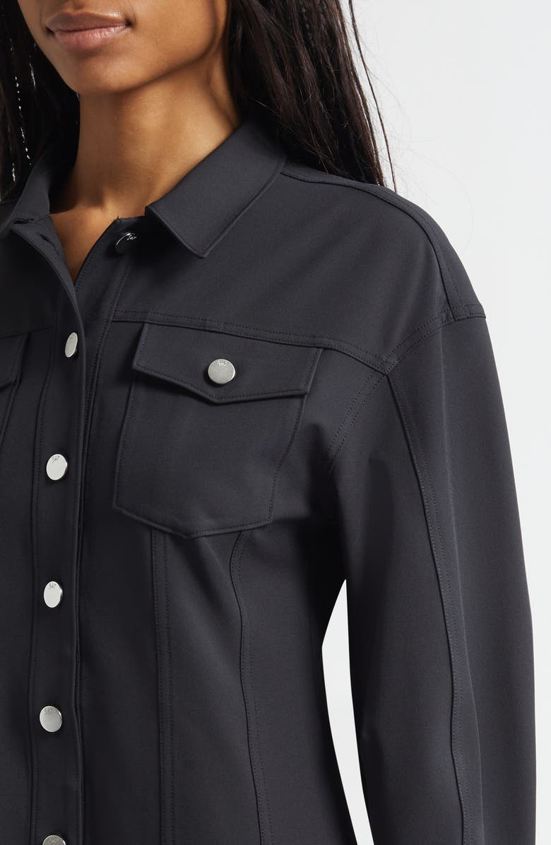 Cinq à Sept Nolwenn Long Sleeve Mini Shirtdress, Alternate, color, Black