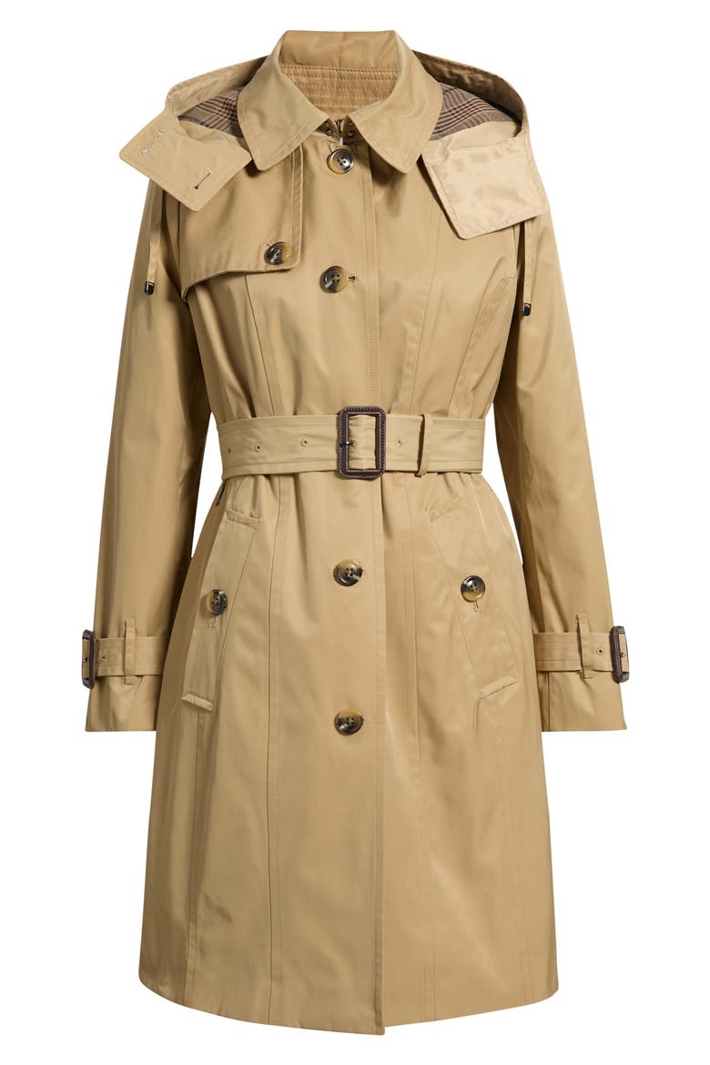 Single Breasted Trench Coat with Removable Hood, Alternate, color, BRITISH KHAKI