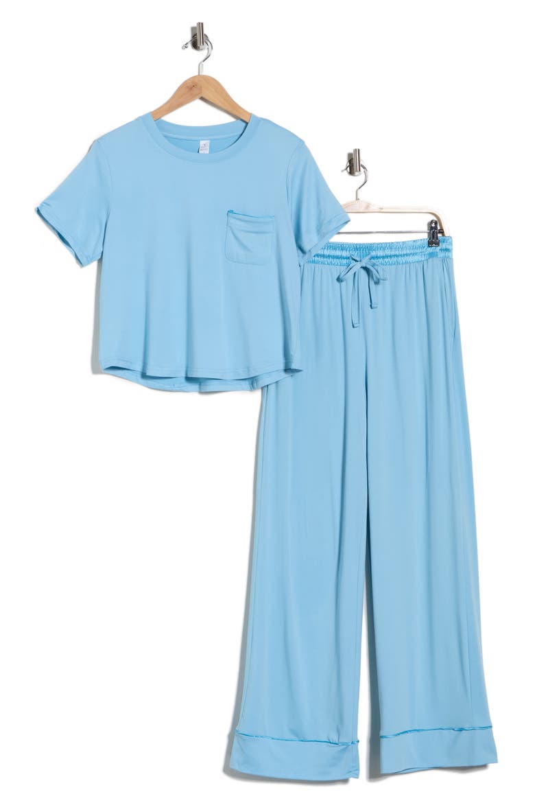 Rebalance Boxy Crop Long Pajamas, Alternate, color, MORNING DEW