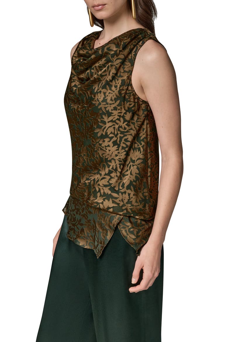 Drape Neck Burnout Top, Alternate, color, BLACK FORE