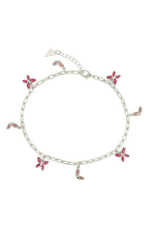 Caria Cubic Zirconia Butterfly Anklet