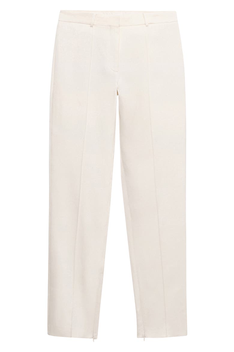 Side Slit Satin Straight Leg Pants, Alternate, color, ECRU