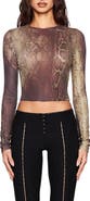 I.AM.GIA Izar Snakeskin Print Crop Top