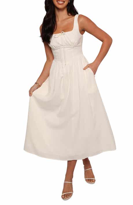 Petal & Pup Kinslee Corset Cotton Blend Midi Dress