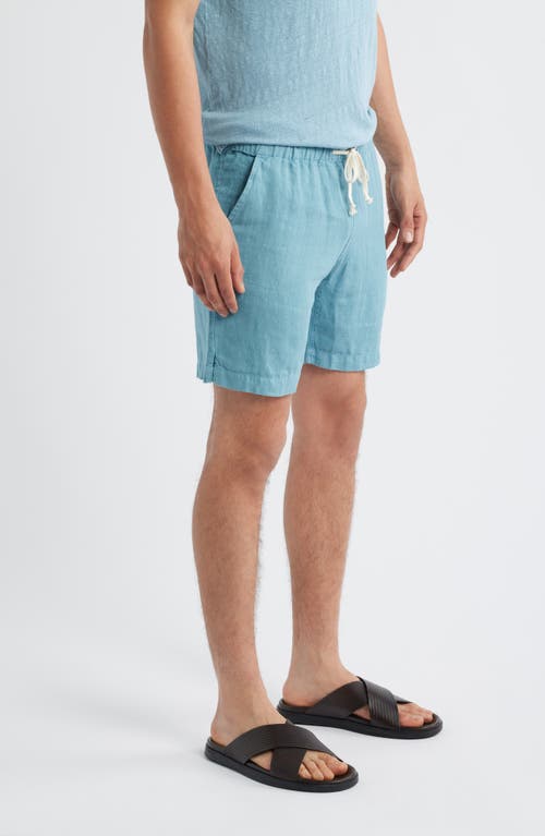Alex Crane  Bo Linen Drawstring Shorts In Blue