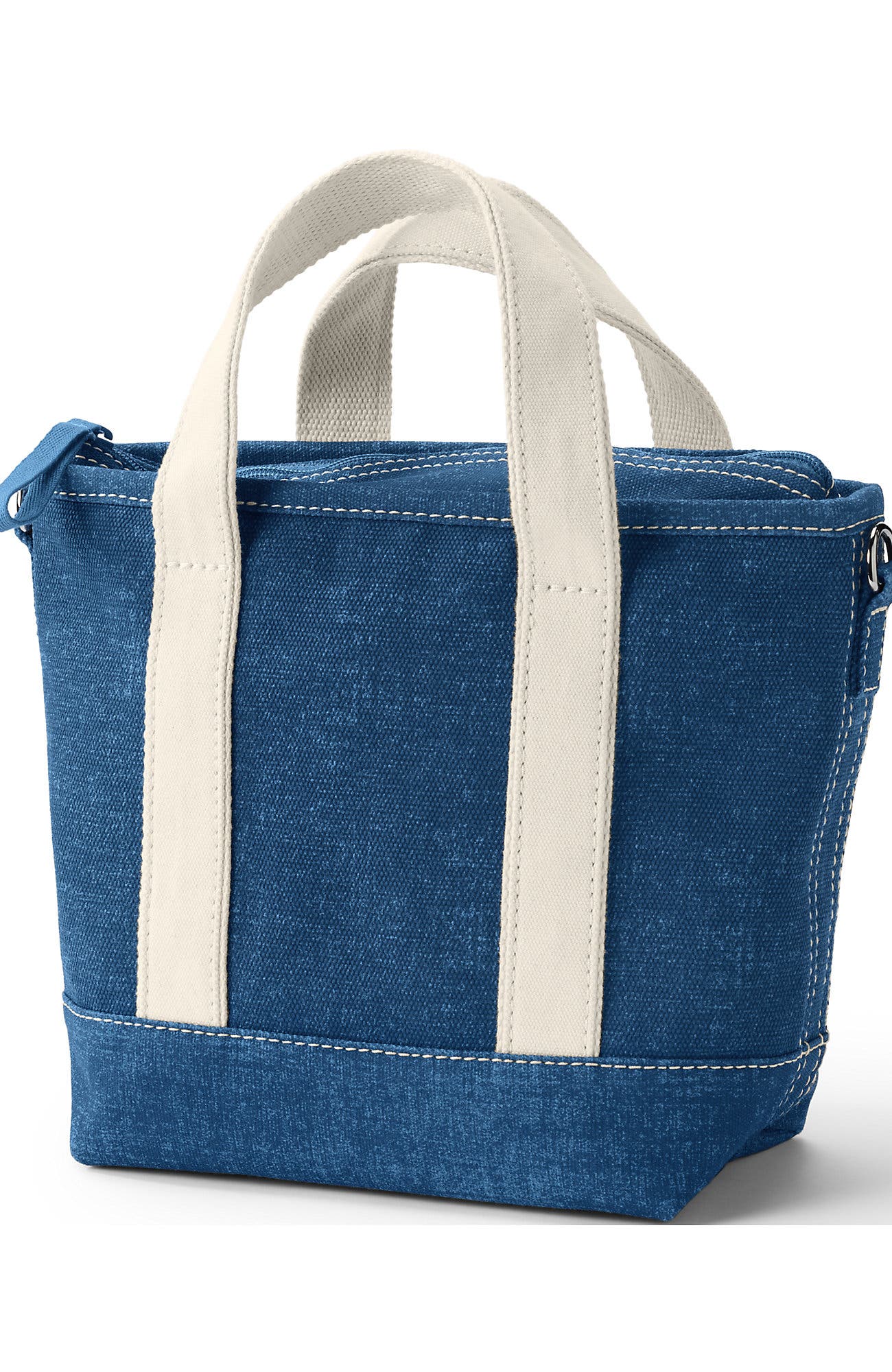 Zip Top Canvas Tote Bag, Alternate, color, Denim Blue