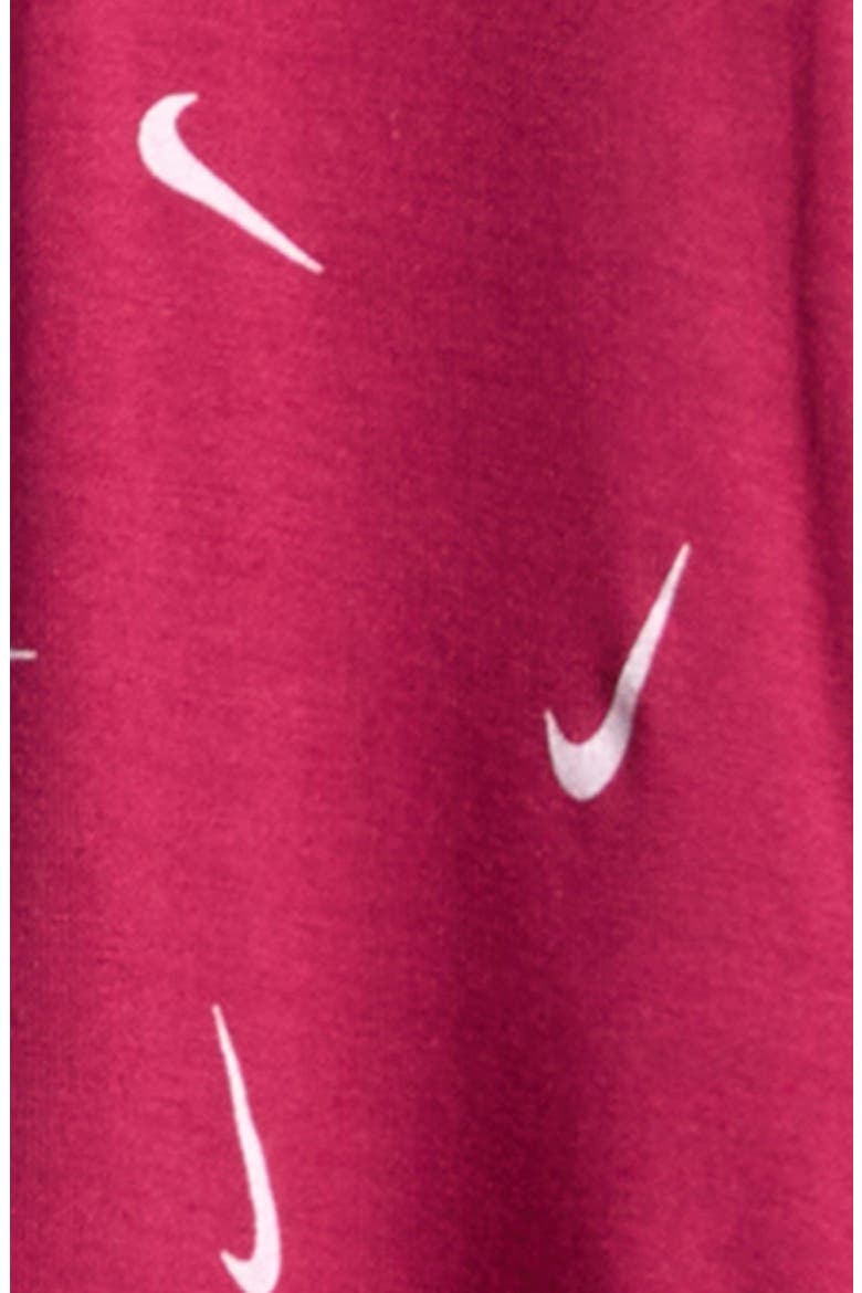Swoosh Print Footie, Alternate, color, SWEET BEET