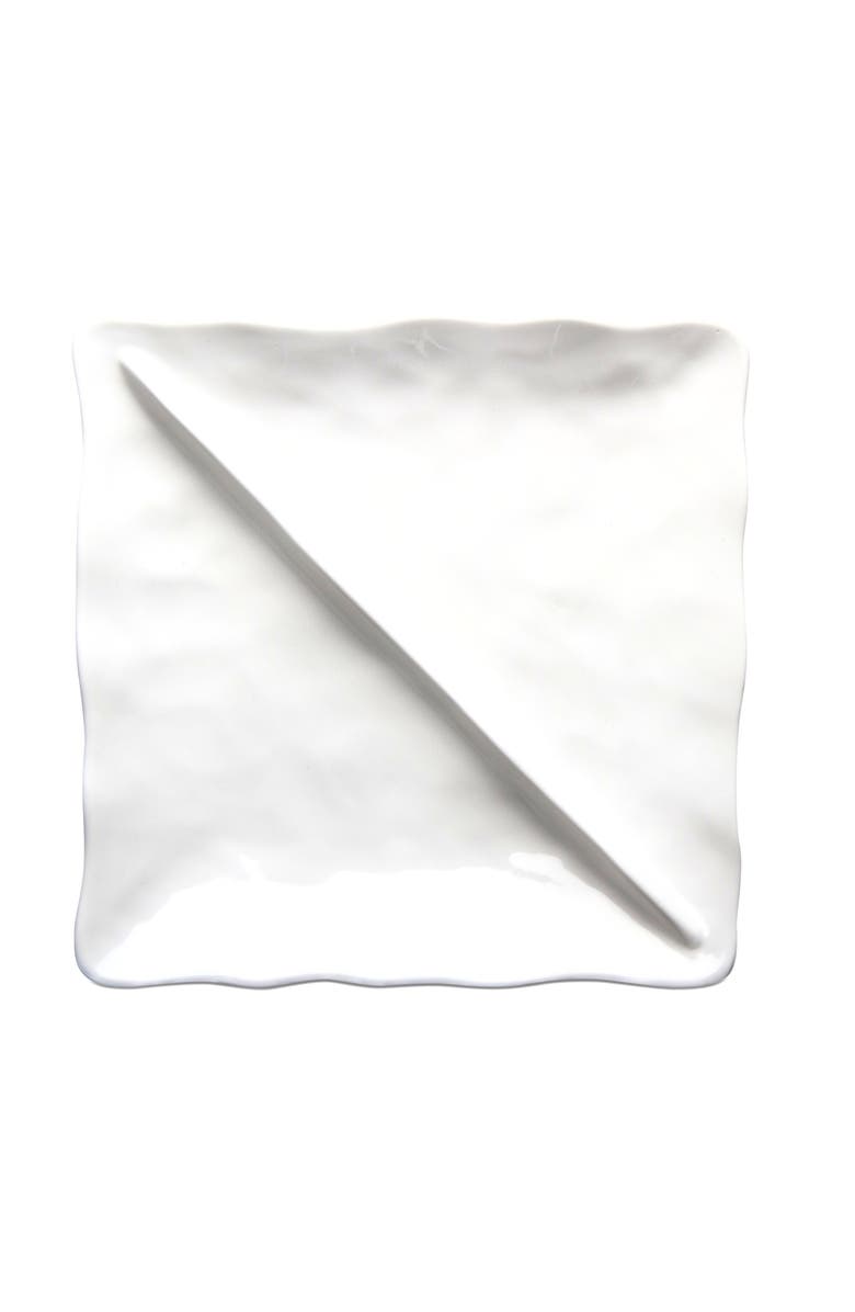tag Formoso White Stoneware Square Divided Serving Plate, Main, color, White