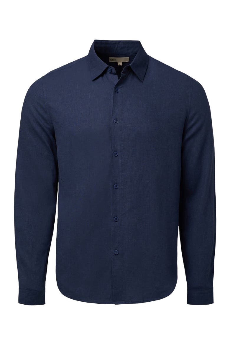 Standard Long Sleeve Linen Shirt, Main, color, VINTAGE INDIGO