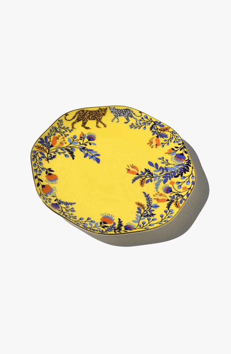 Jessie Zhao New York Amazon Rainforest Bone China Salad Plate In Yellow, Alternate, color, Yellow