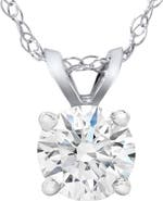 Bliss Diamond 1Ct Diamond Solitaire Pendant 14k Gold 18" Necklace Lab Grown