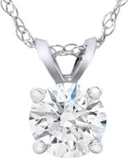 Bliss Diamond 1Ct Diamond Solitaire Pendant 14k Gold 18" Necklace Lab Grown