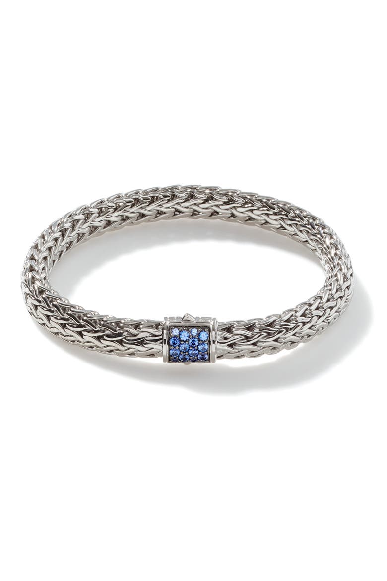 Icon Bracelet, 7.5mm, Main, color, SILVER/BLUE DIAMONDS