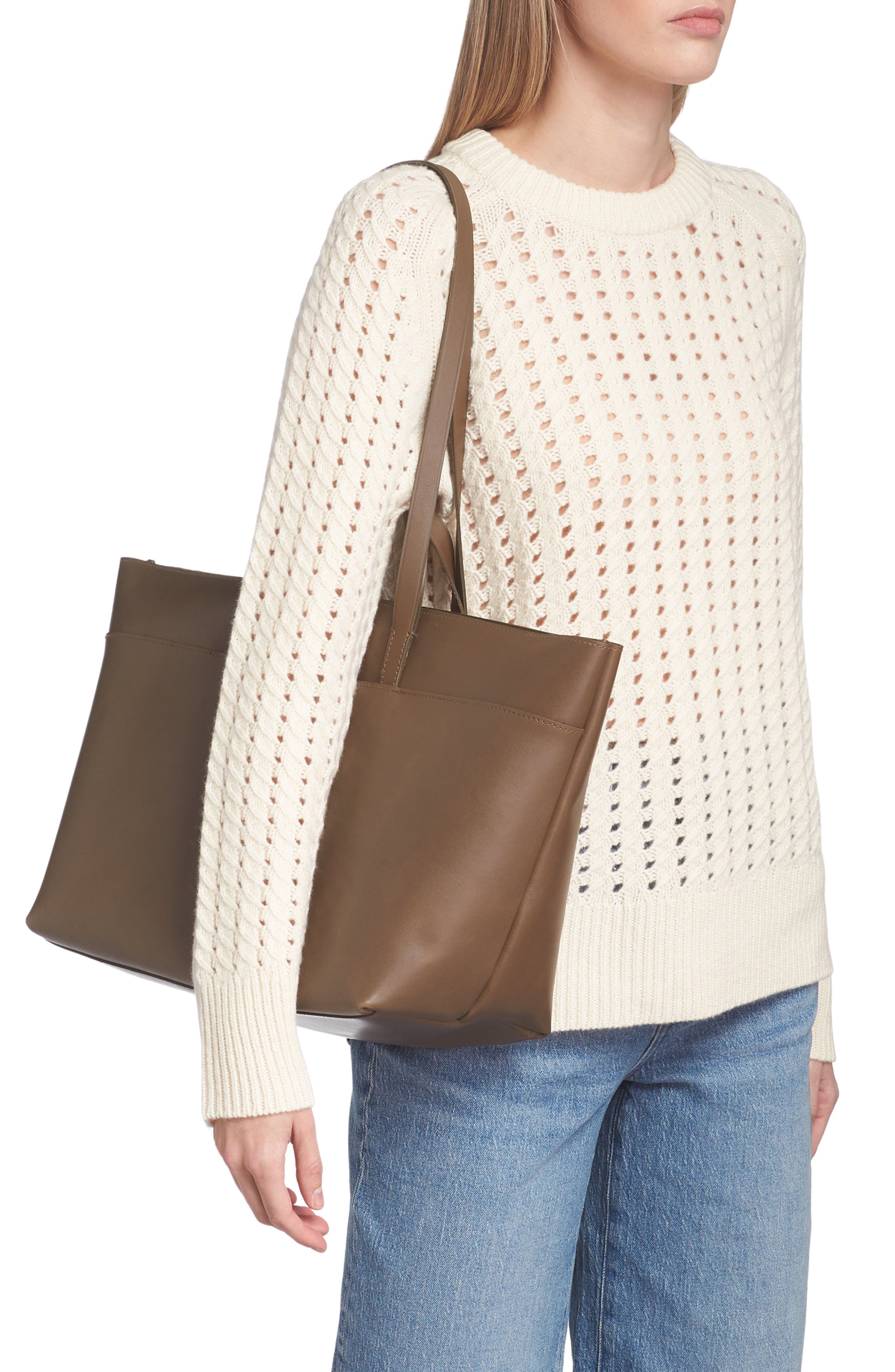 The Zip Top Essential Tote, Alternate, color, BURNT OLIVE