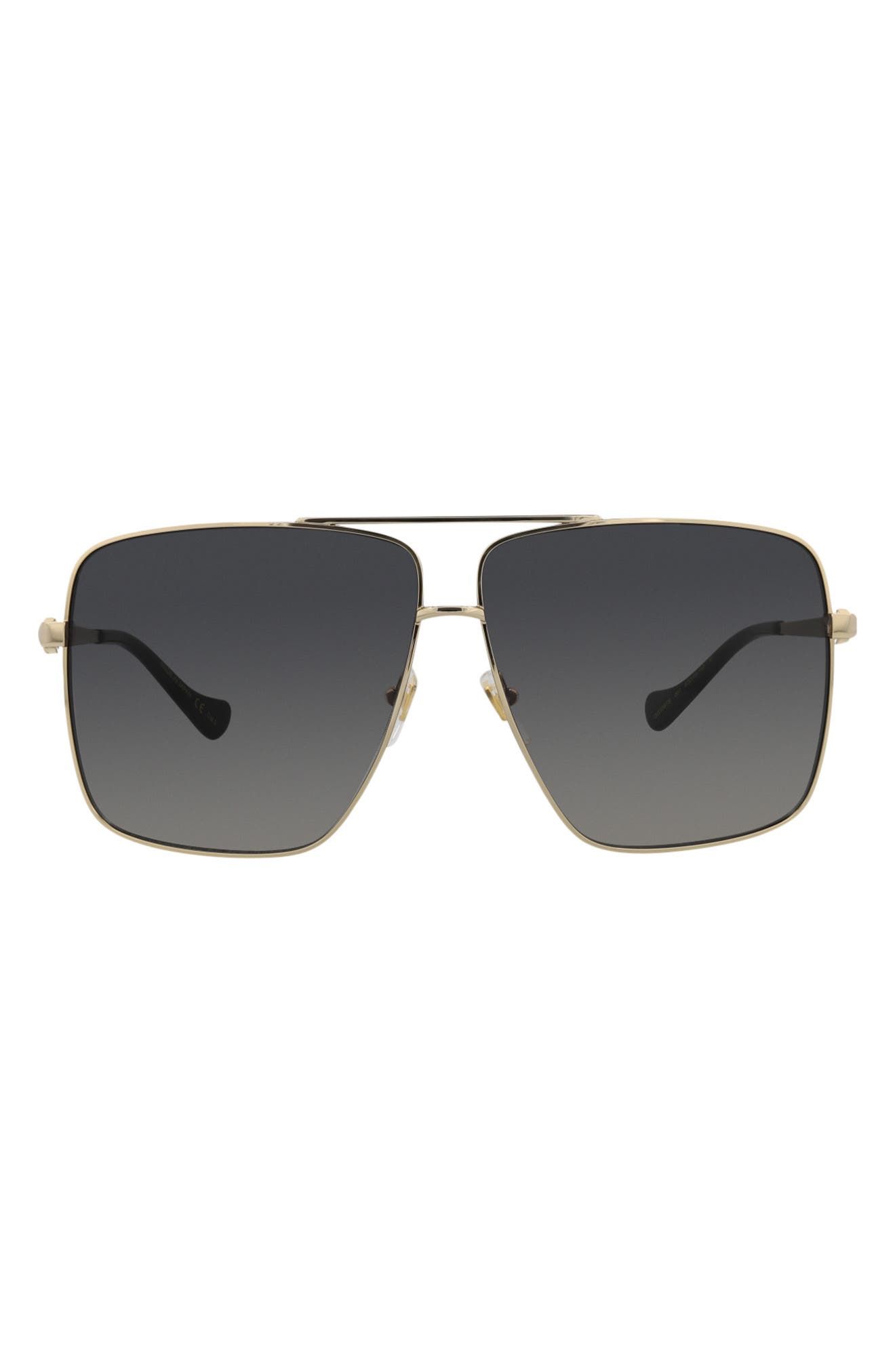 Gucci 63mm Square Pilot Sunglasses