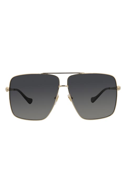 63mm Square Pilot Sunglasses