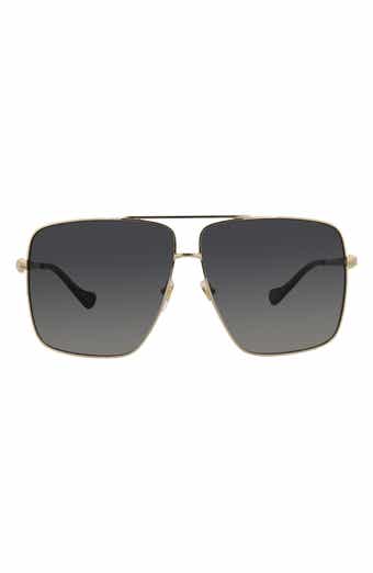 Gucci 63mm Square Pilot Sunglasses