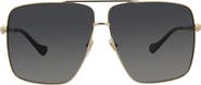 Gucci 63mm Square Pilot Sunglasses