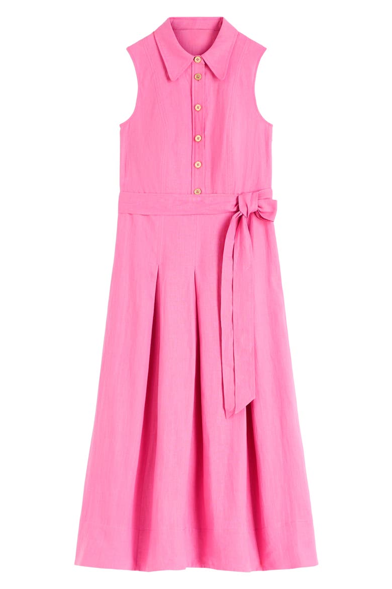 Belinda Linen Shirt Dress, Alternate, color, PINK