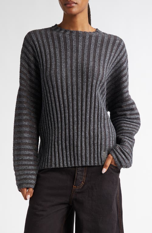 Eckhaus Latta Keyboard Stripe Merino Wool Sweater in Carbon 