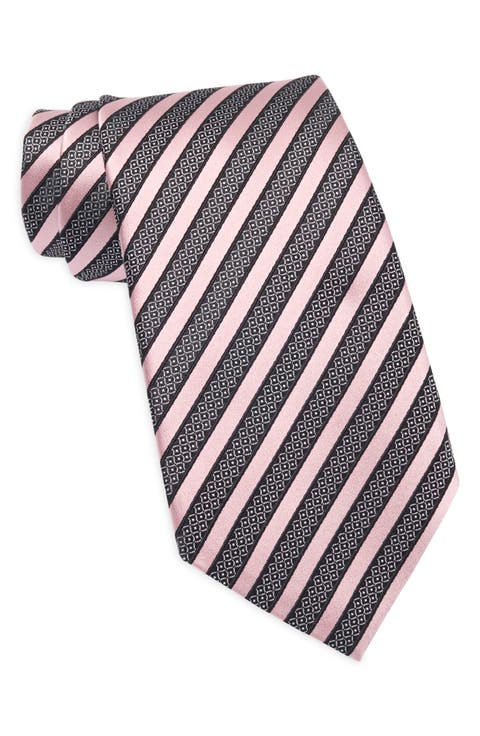 Stripe Silk & Cotton Tie