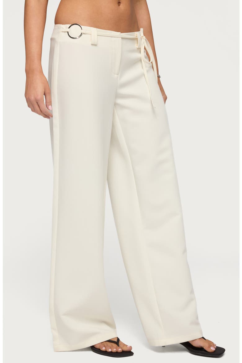 Raphael Tie Waist Wide Leg Pants, Alternate, color, WHITE
