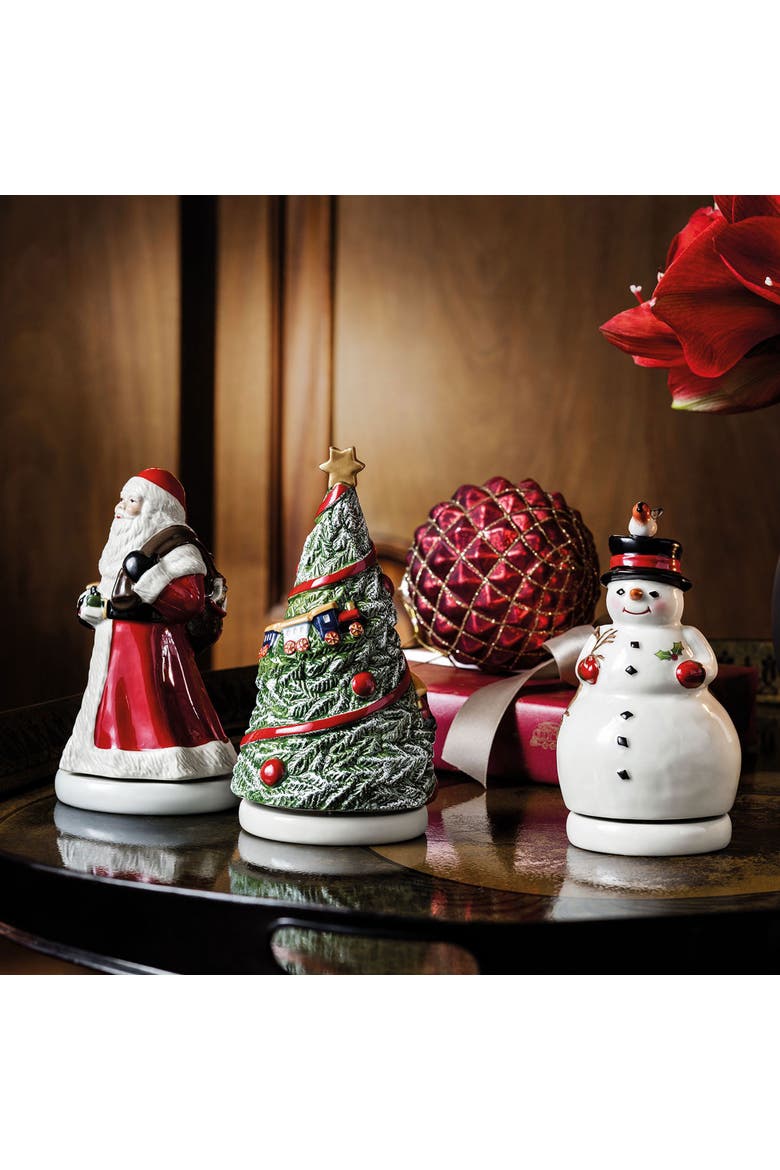 Nostalgic Melody Turning Snowman Music Figurine, Alternate, color, Multi