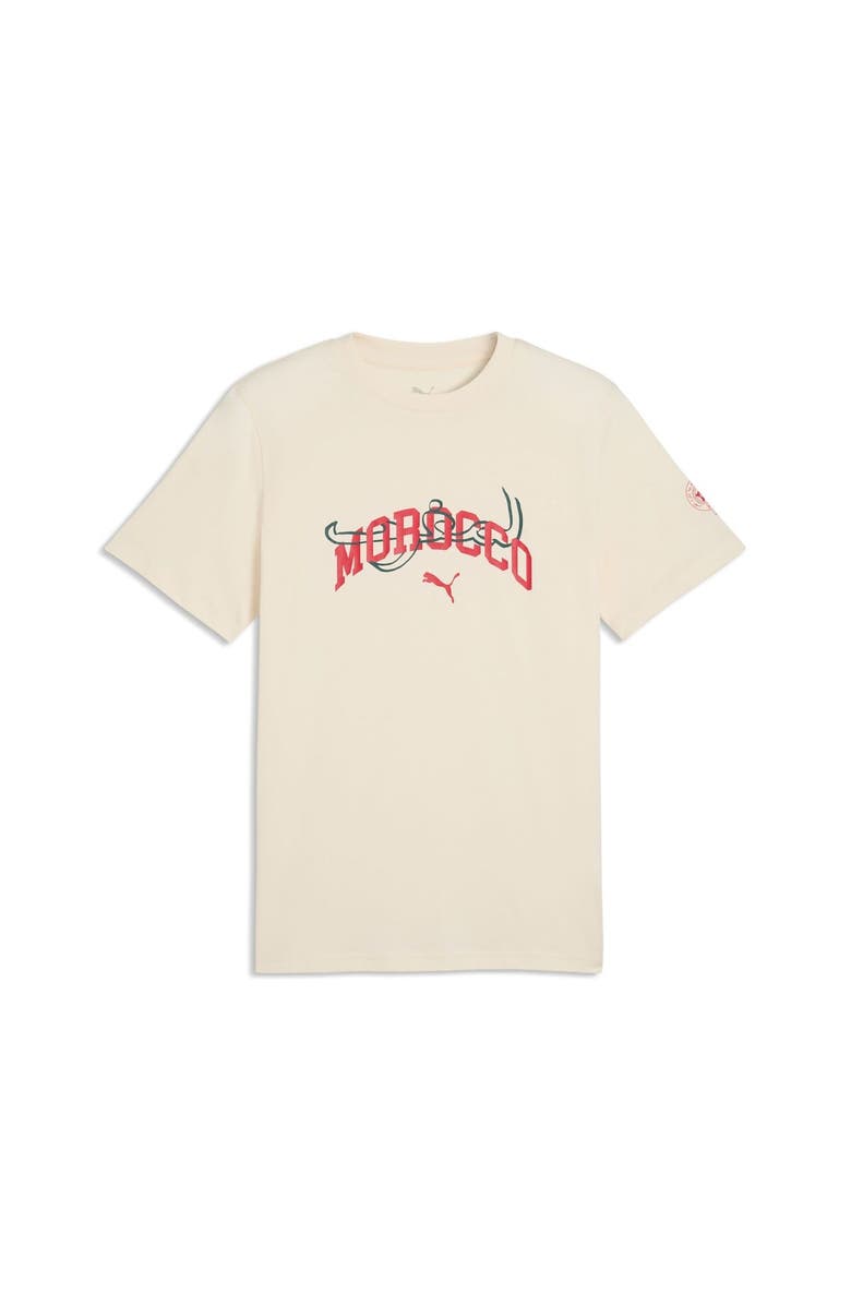 PUMA Men's Puma Cream Morocco National Team ftblCulture T-Shirt, Alternate, color, Cream