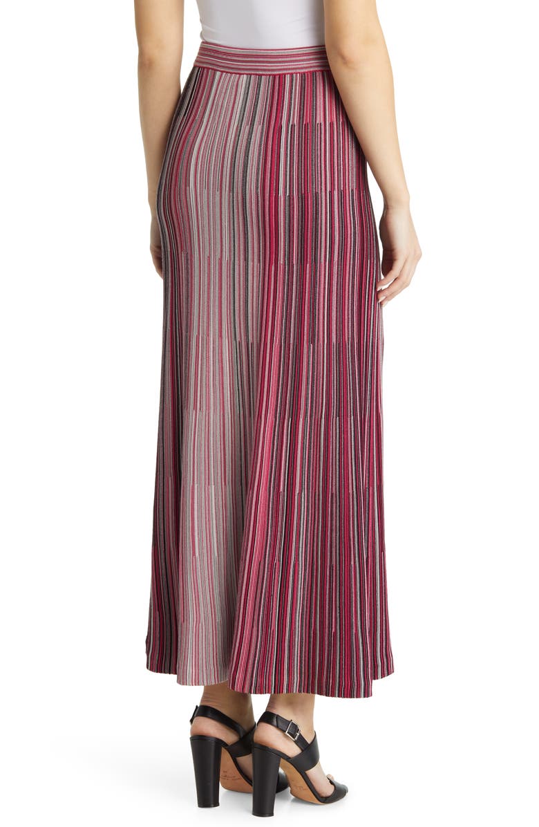 Ming Wang Pleated Stripe Sweater Skirt, Alternate, color, 