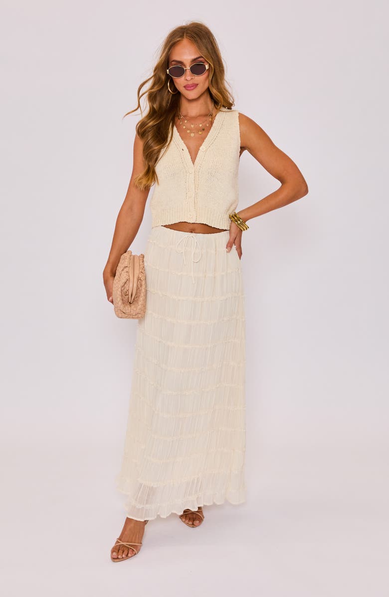 VICI Collection Haven Tiered Maxi Skirt, Alternate, color, Cream