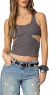 EDIKTED Imogen Grommet Accent Cutout Cotton Tank Top