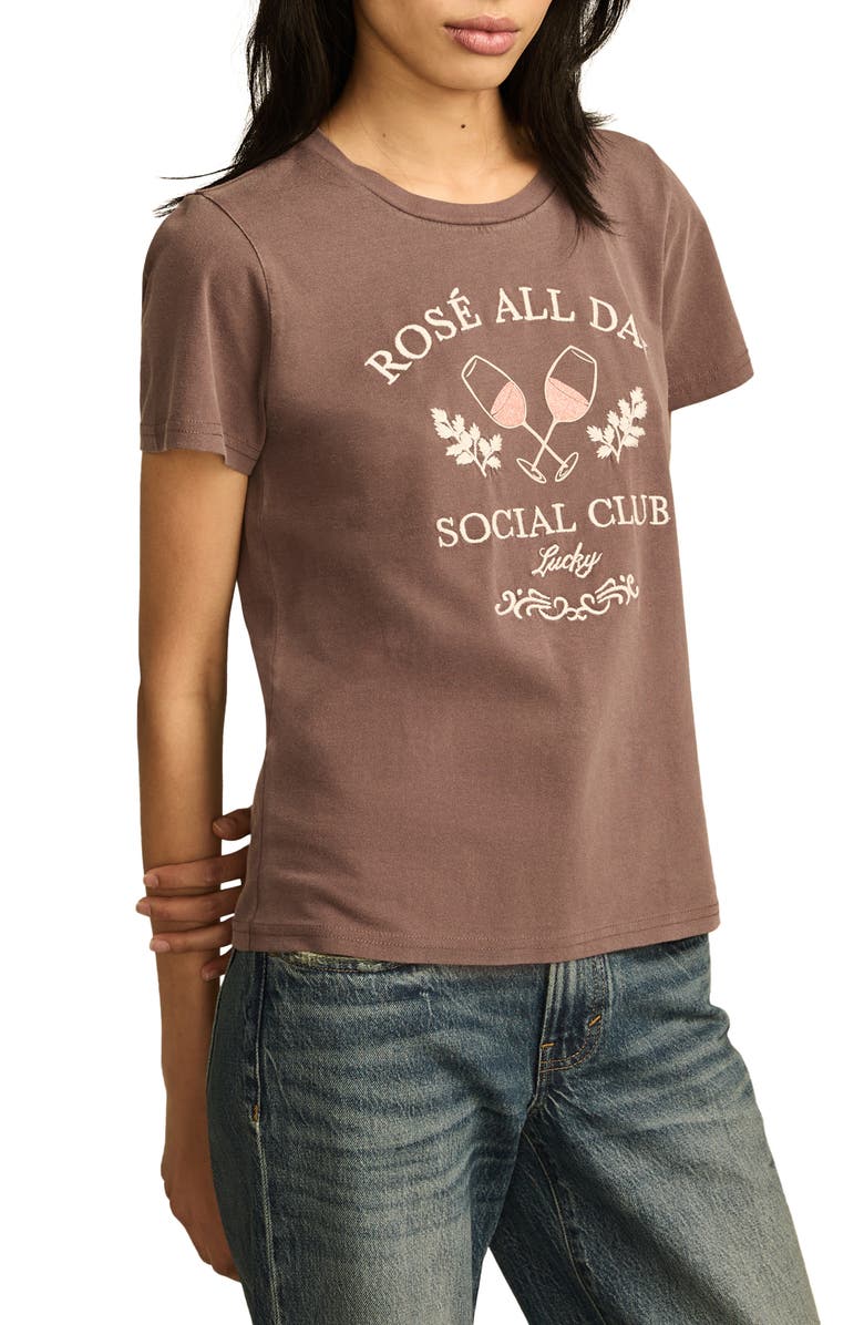 Lucky Brand Rosé All Day Graphic T-Shirt, Alternate, color, Huckleberry