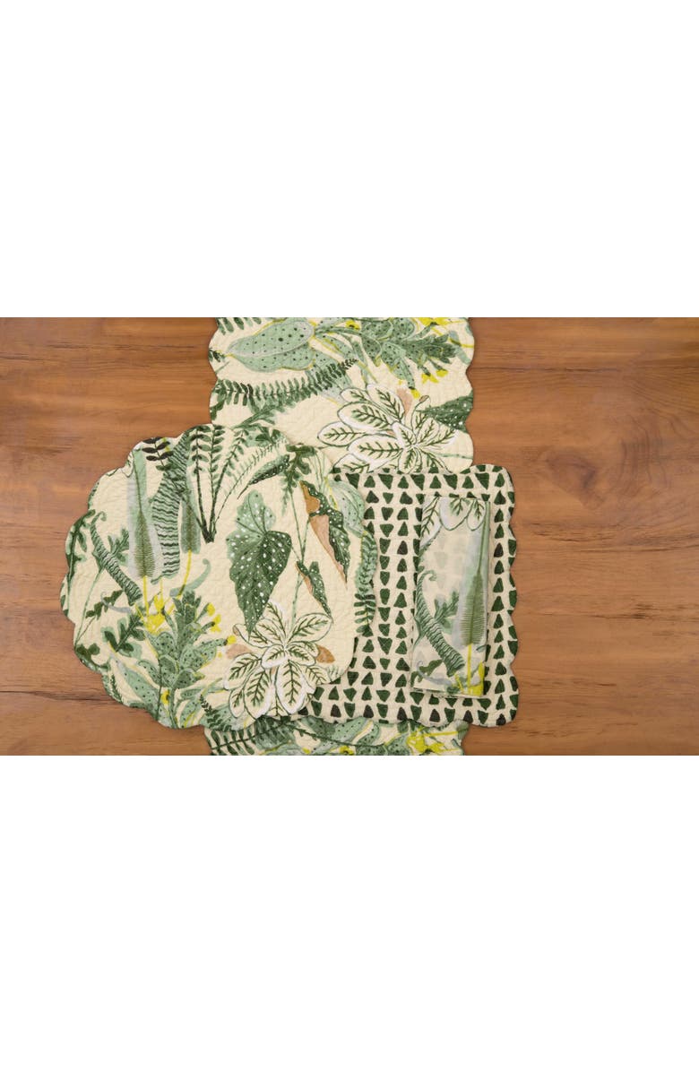 C&F Home Parson Placemats Set of 6 All Seasons Summer Spring Botanical, 13" x 19", Alternate, color, Green