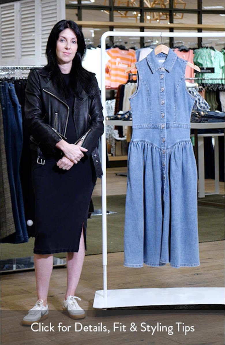 Sleeveless Denim Midi Dress, sales video thumbnail
