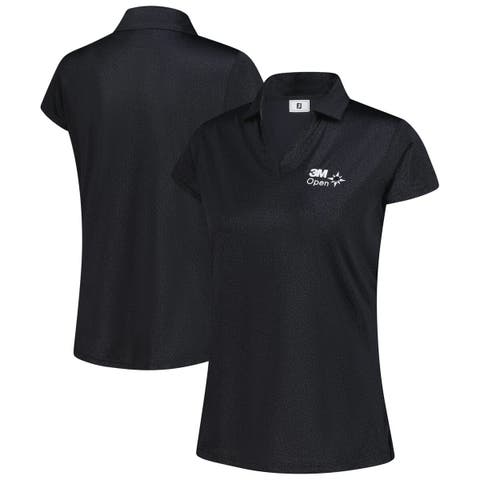 Women's FootJoy Black 3M Open Cap Sleeve Printed Polo