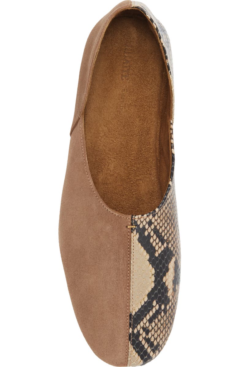 Khaite Jane Snakeskin Embossed Ballet Flat, Alternate, color, Dattero