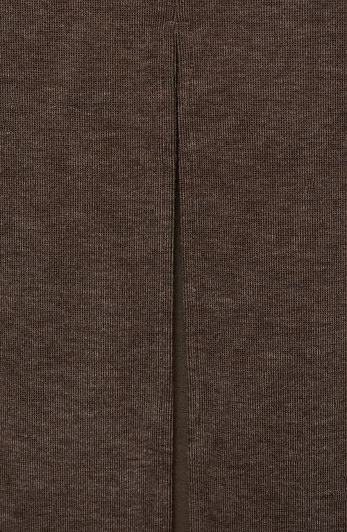 Mango Slit Knit Maxi Skirt In Brown