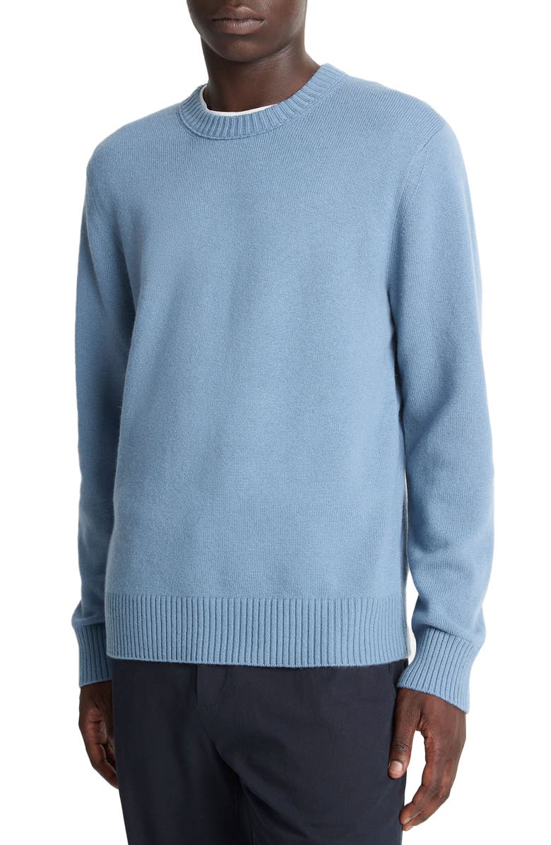 Vince Wool & Cashmere Crewneck Sweater, Alternate, color, Parlor Blue