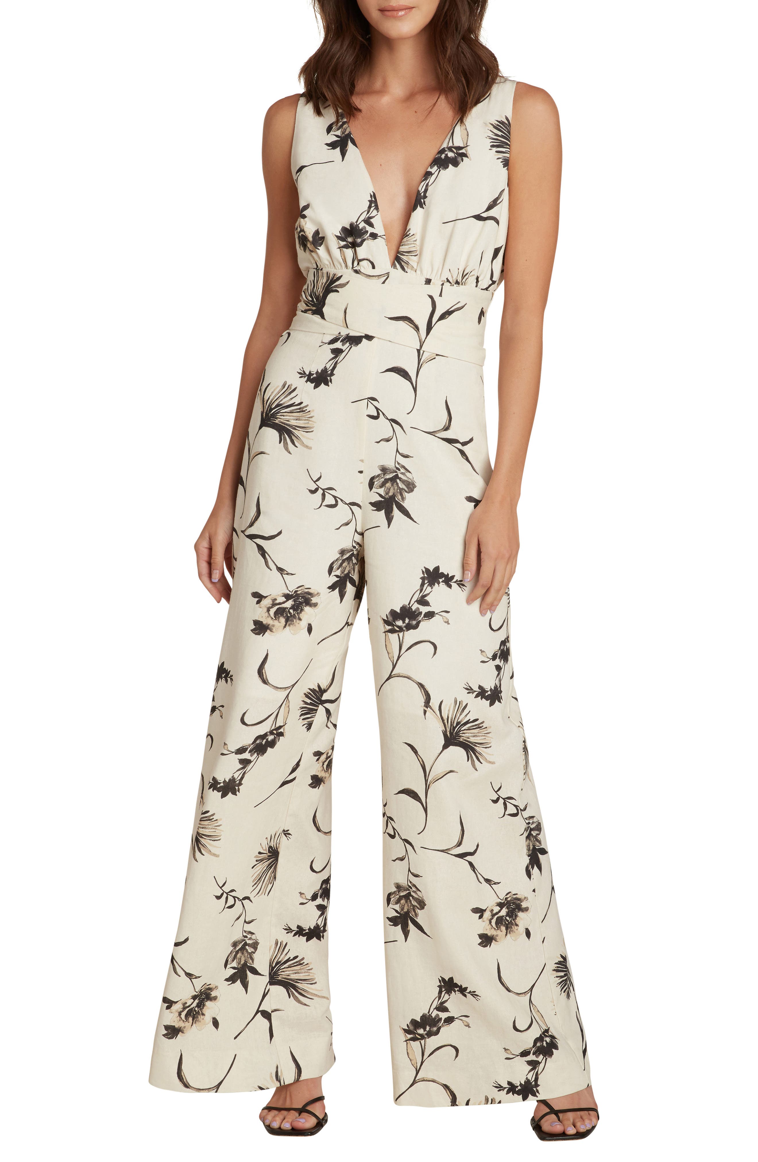 matty m. Natalia Floral Wide Leg Jumpsuit