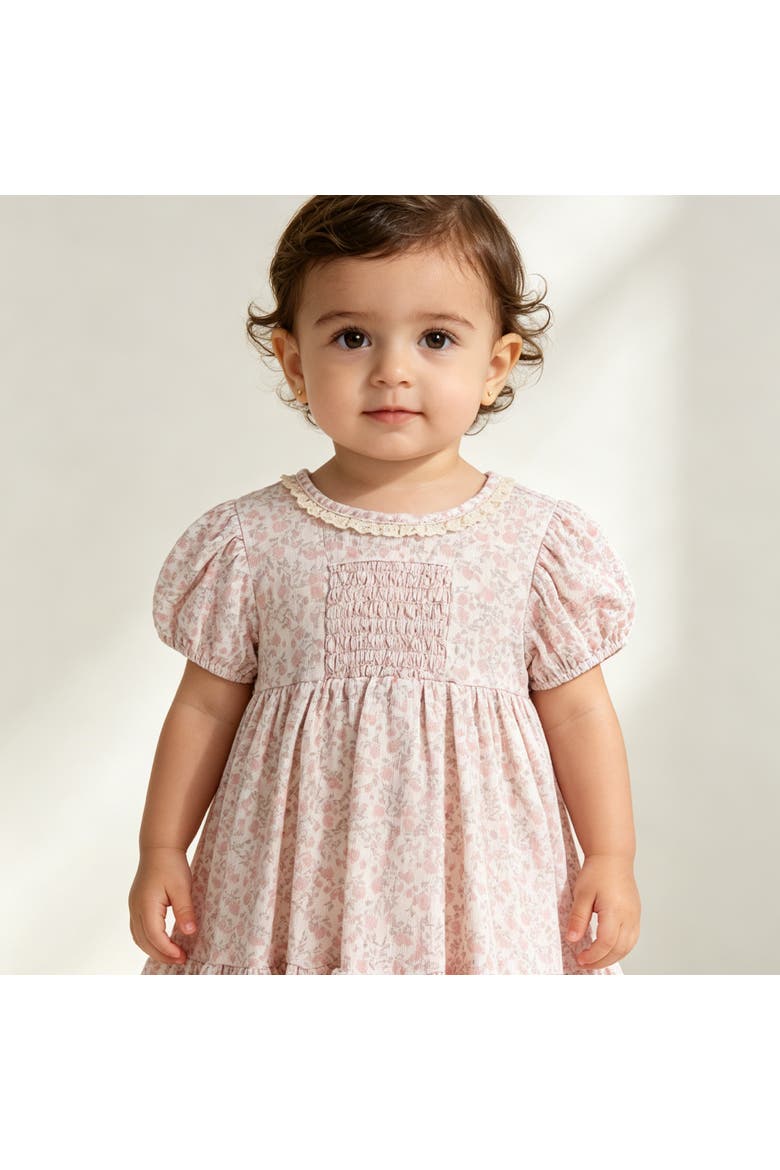 Floral Smocked Dress, Alternate, color, Pink